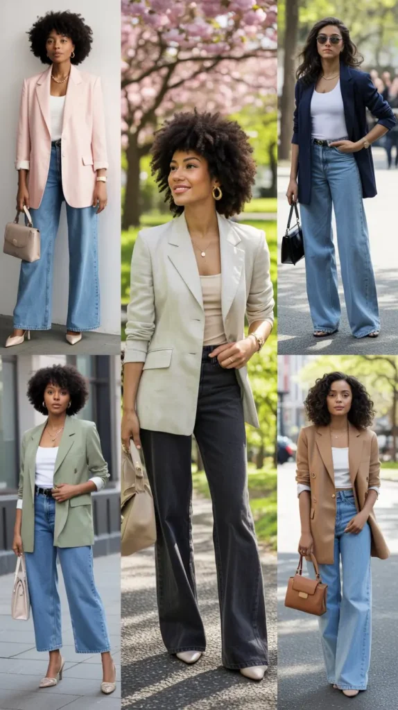 Chic Denim Pants and Blazer Combo