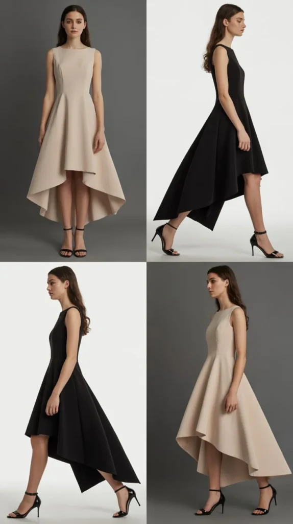 Elegant Asymmetrical Hemline Dress