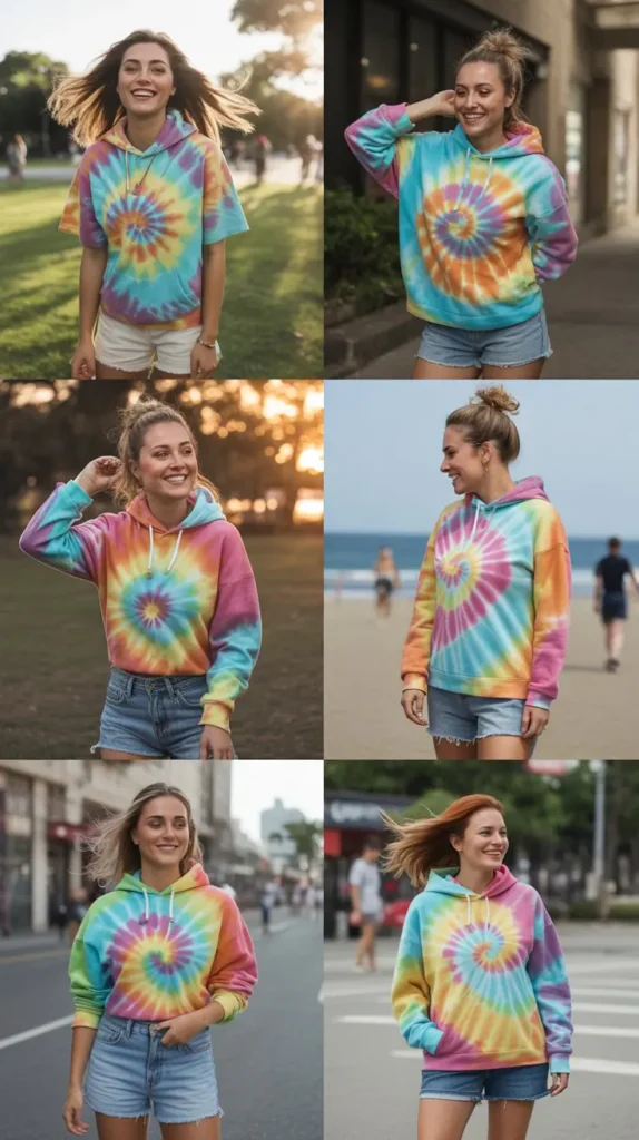 Tie-Dye Hoodie With Shorts