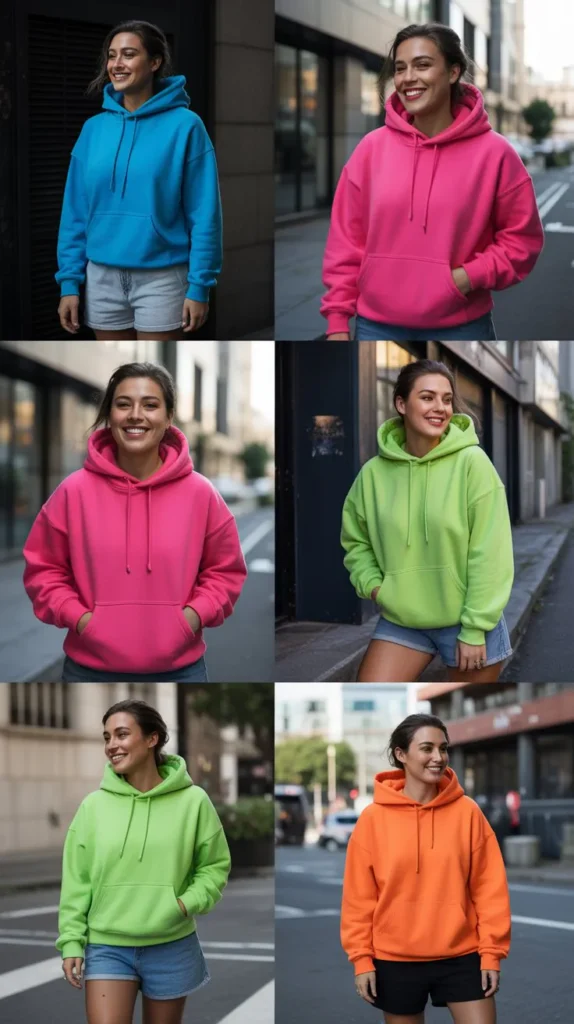 Neon Hoodie With Shorts