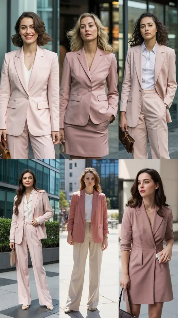 Soft Pink Suit for Feminine Corporate Style