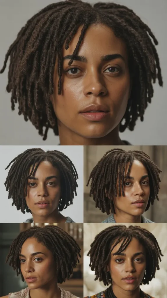 Locs with Parted Bangs
