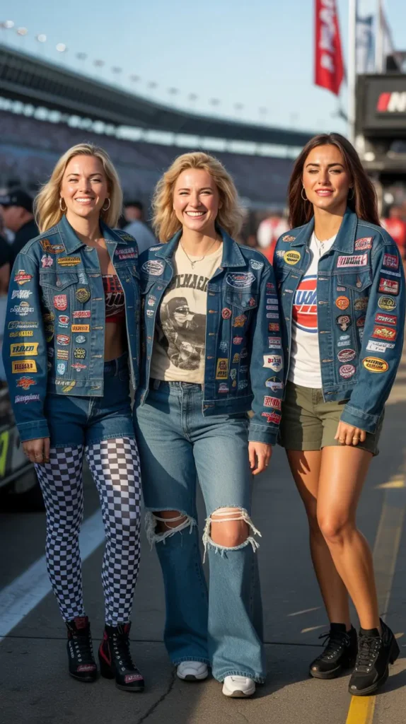 5. Race Day Denim Jacket Ensemble