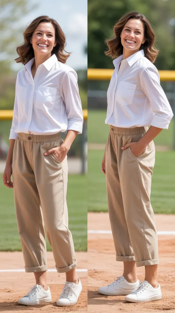 . Button-Up Shirt & Relaxed Pants
