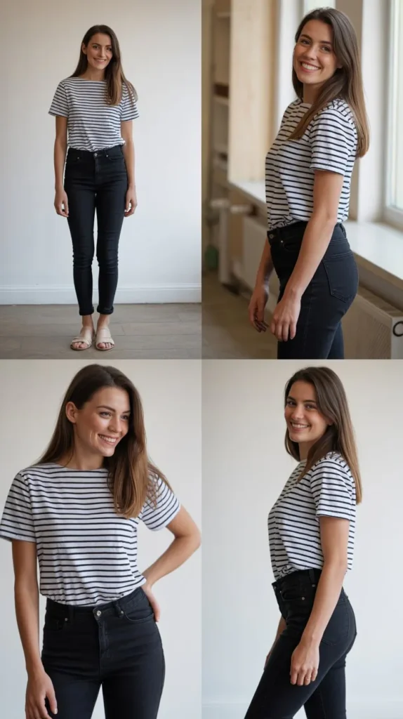  Striped Shirt with Black Jeans