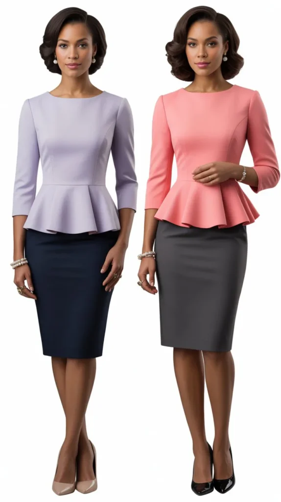 Peplum Top With Pencil Skirt