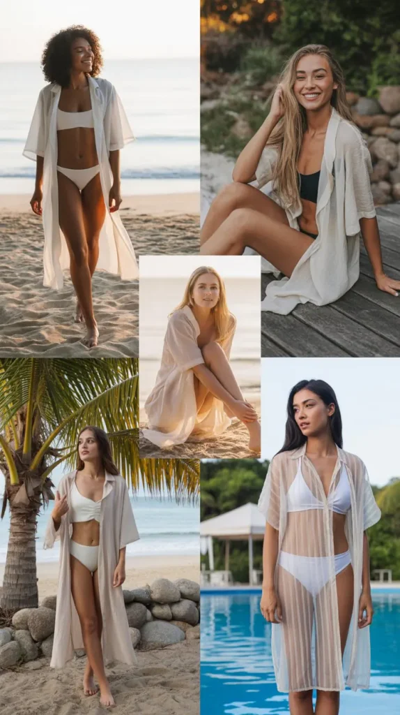 Sheer Cover Dresses over Swimsuits