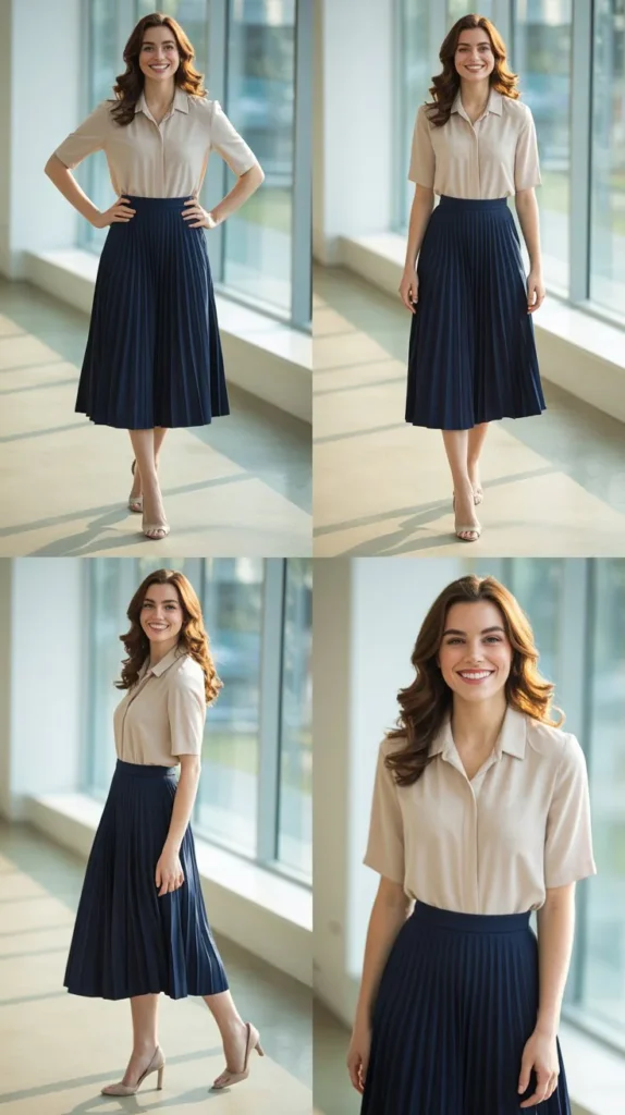 Pleated Skirt with Fitted Top