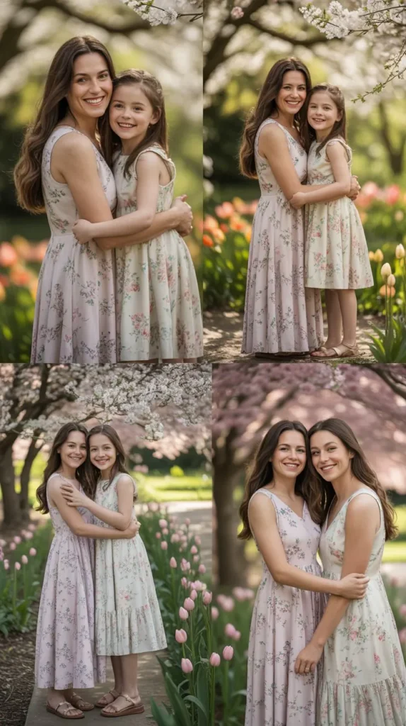Floral Spring Dresses for Moms and Daughters