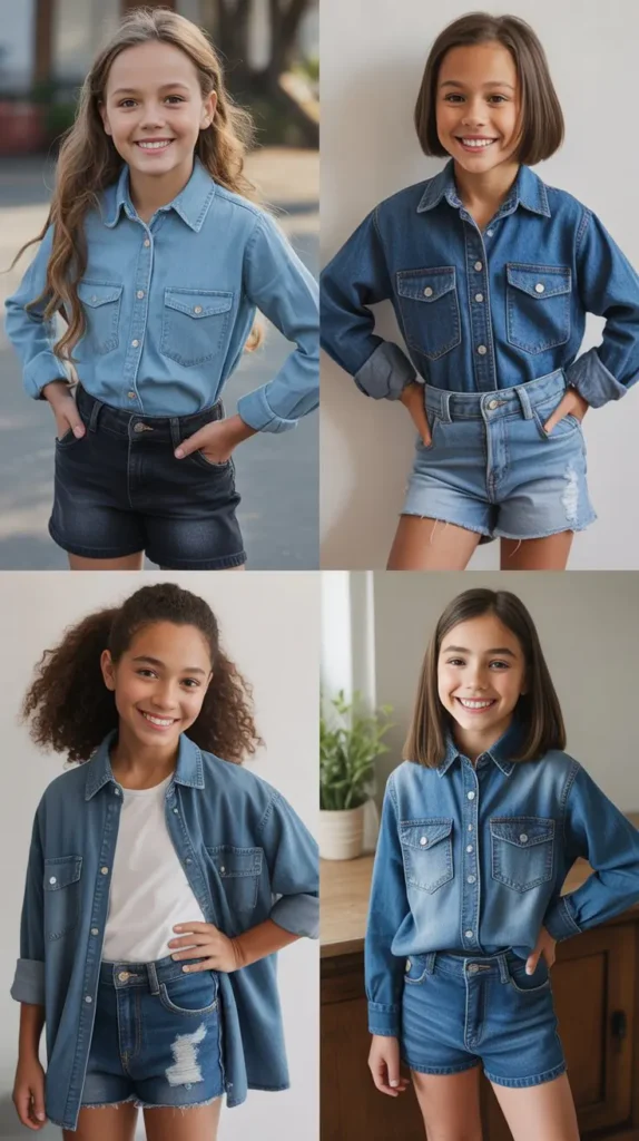 Denim-on-Denim School Outfit
