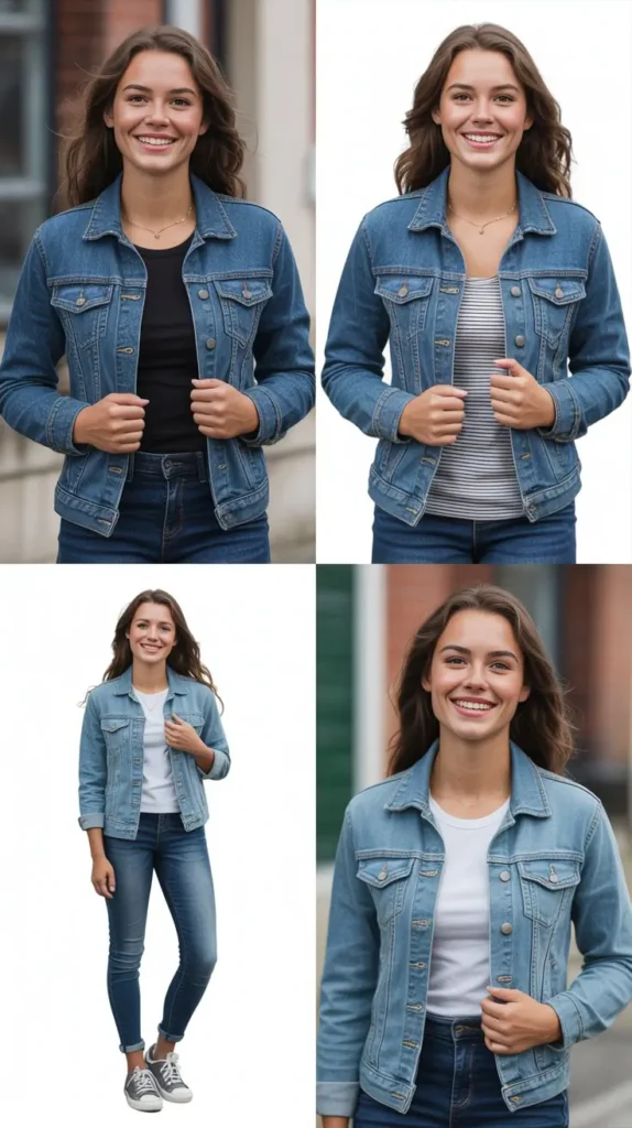 Denim Jacket with Basic Tee