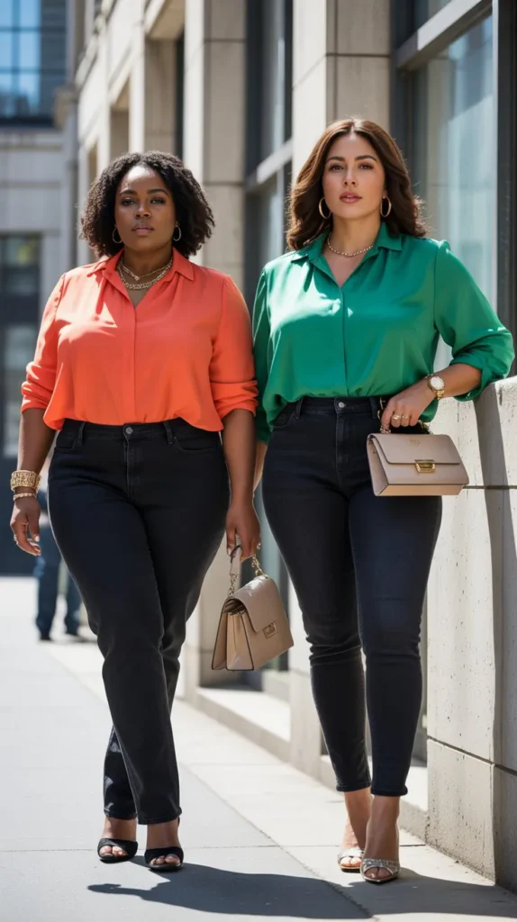 right Blouse with Black Denim