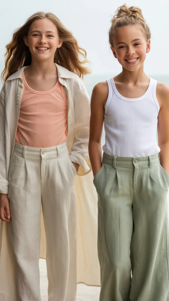  Linen Pants With Simple Tank Top