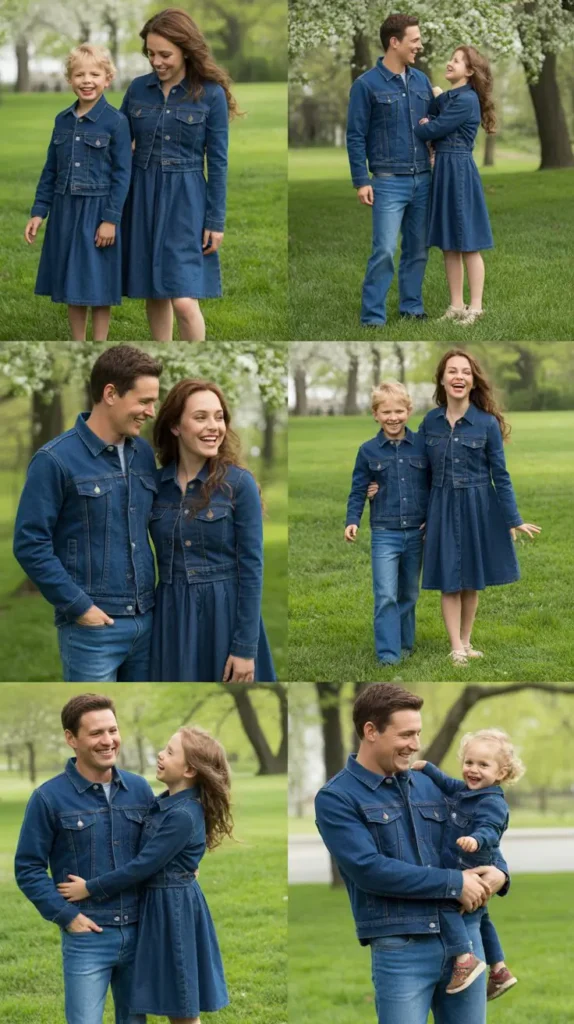 Navy Blue Denim Looks for the Whole Family