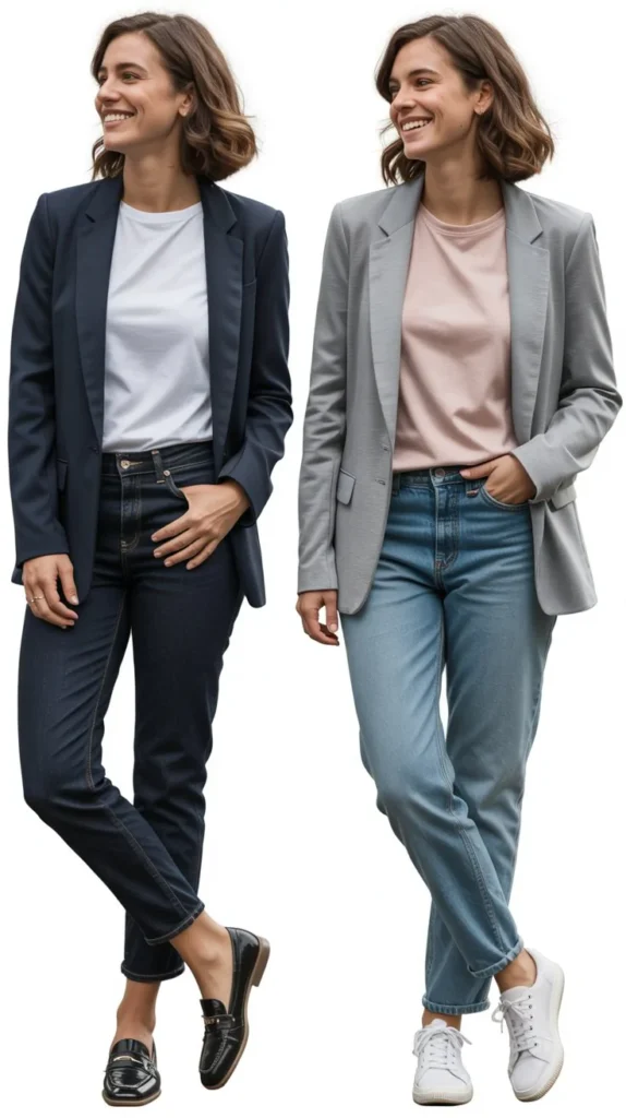  Casual Blazer with T-Shirt and Jeans