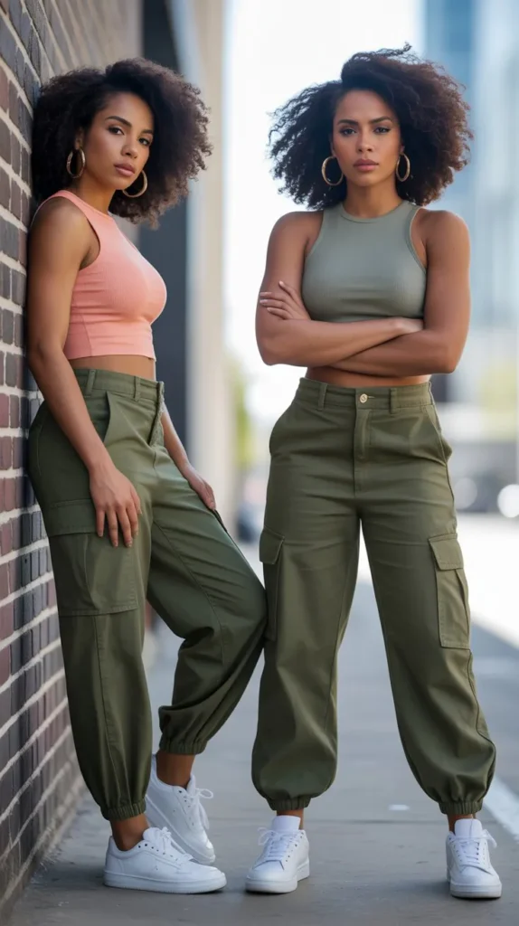  Crop Top and High-Waisted Cargo Pants