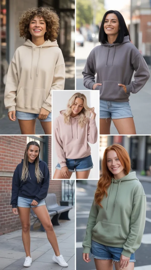  Hoodie with Jean Shorts