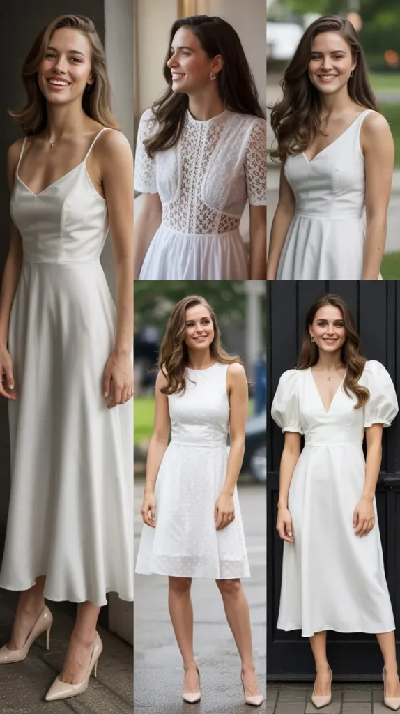 Classic White Graduation Dress