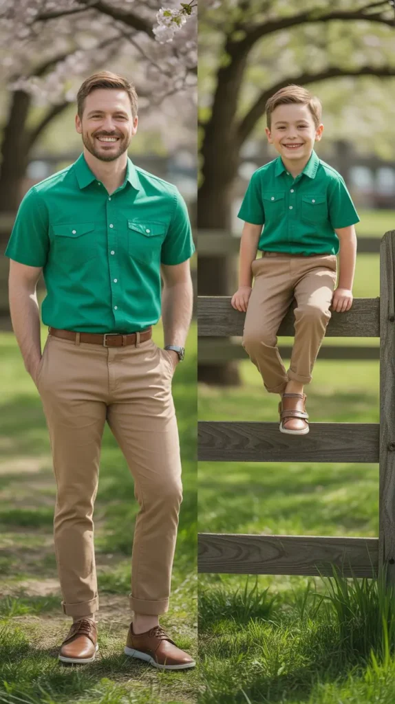 Green Shirt and Khaki Pants Combinations