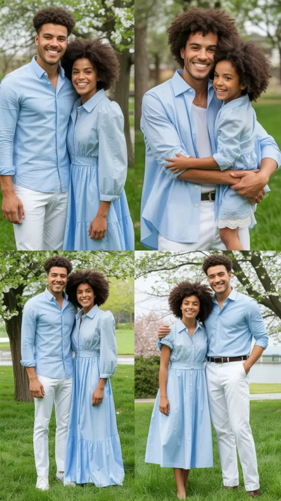 Light Blue Family Fashion Trends