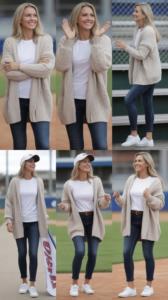 Oversized Cardigan and Basic Tee Outfit