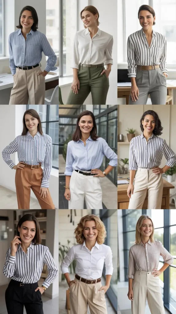 Striped Shirt with Tailored Pants