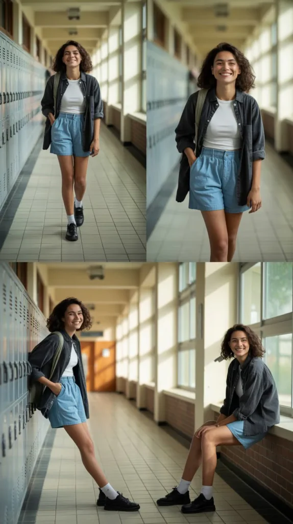 Cotton Shorts with Oversized Shirt