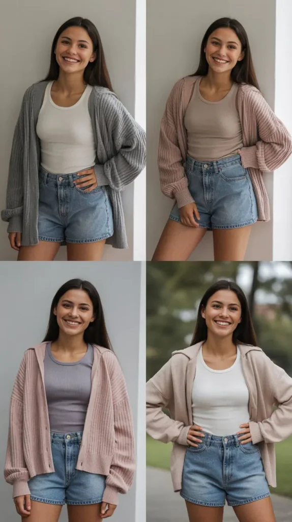 Layered Shorts with Long Sleeve Top