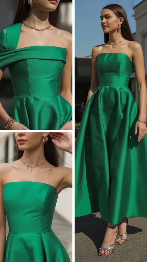  Bold Jewel Tone Emerald Dress