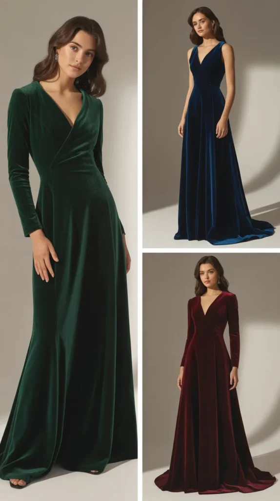 Luxurious Velvet Dress in Deep Jewel Tones