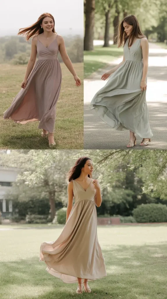 Flowing Chiffon Maxi Dress with Movement