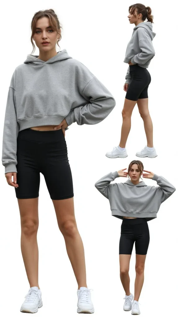 Hoodie with Biker Shorts
