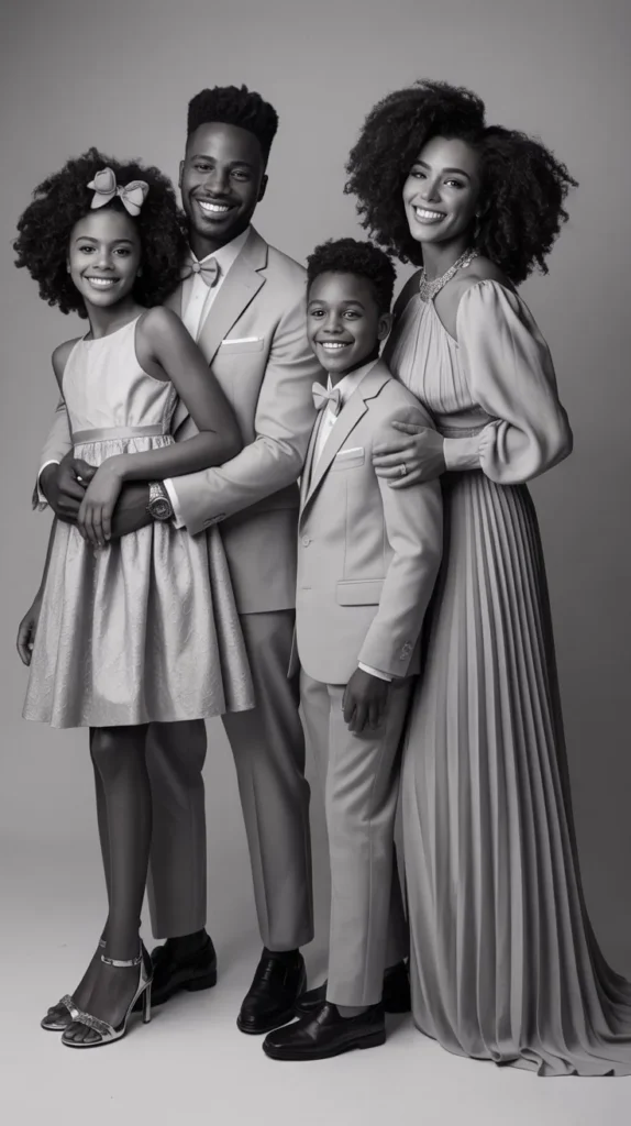 Sophisticated Black And White Family Fits