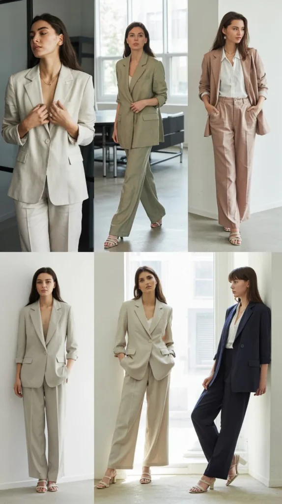 Linen Suit for Minimalist Office Fashion