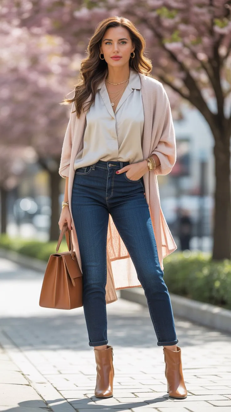 22 Midsize Spring Outfits with Jeans for Chic Style