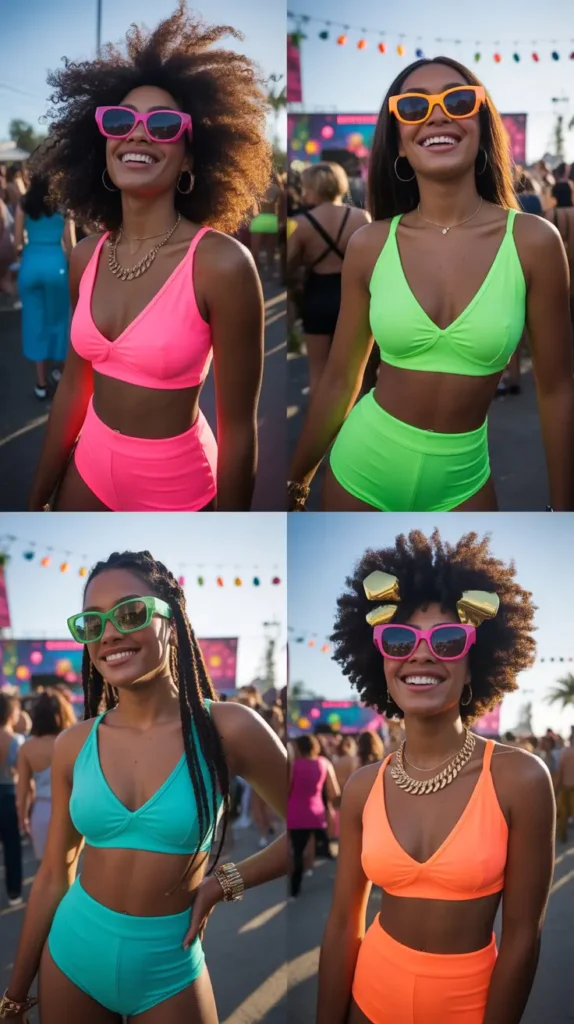  Matching Neon Two-Piece Sets