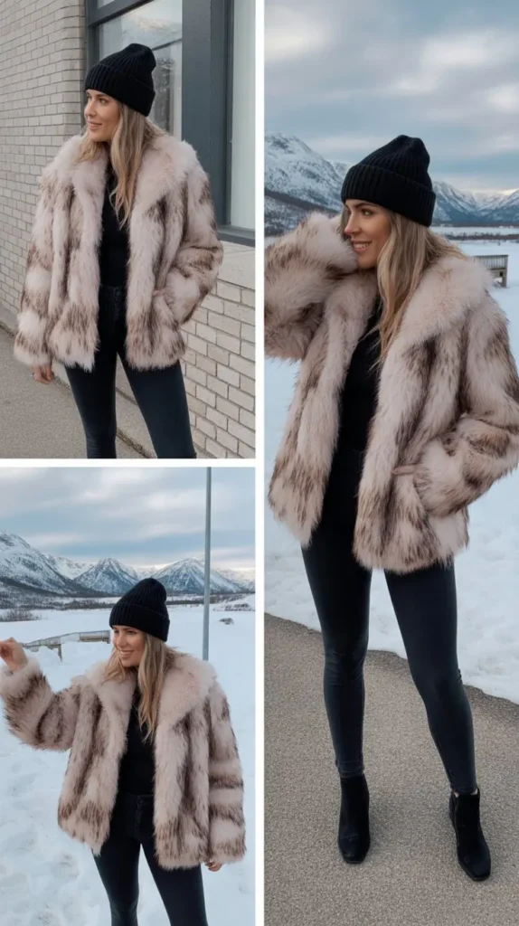 Faux Fur Jacket with Jeans