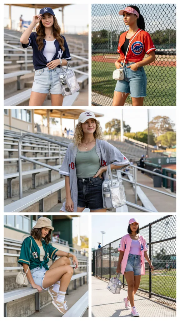 Baseball Date Outfit with Jersey and Jean Shorts