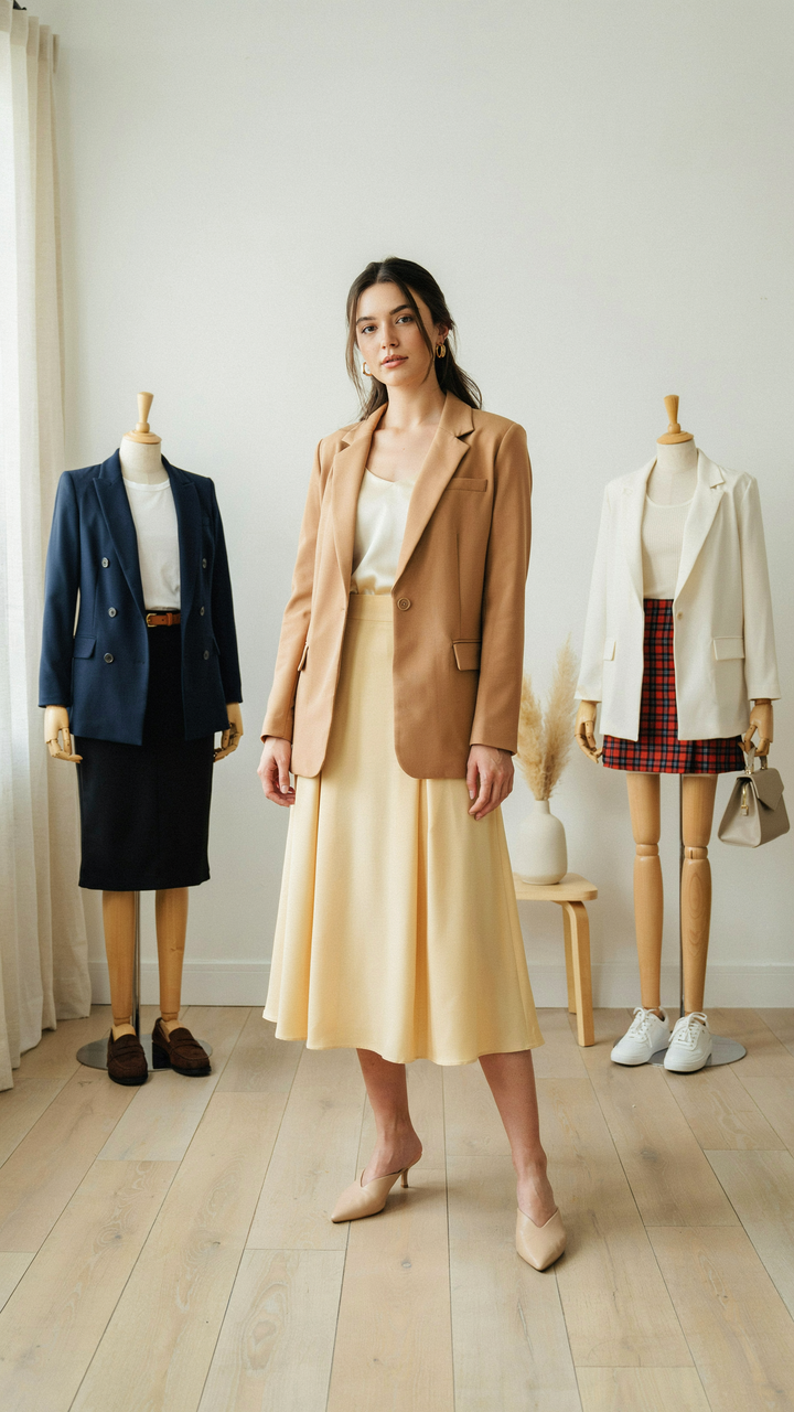 25 Blazer and Skirt Outfits Women Love