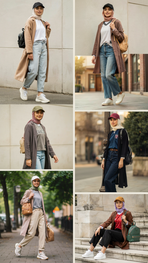 Sporty Jersey, Baggy Jeans, and Long Blazer