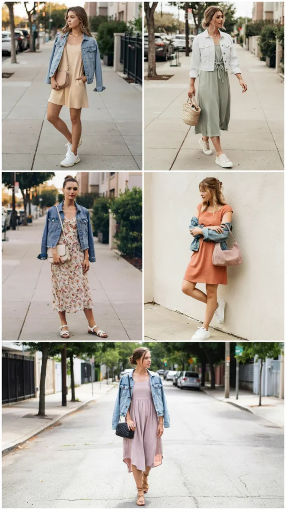 Denim Jacket with Casual Dress