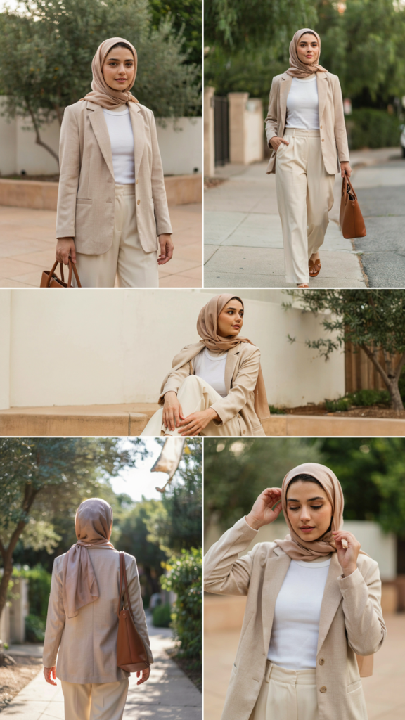 All-Neutral Blazer Outfit