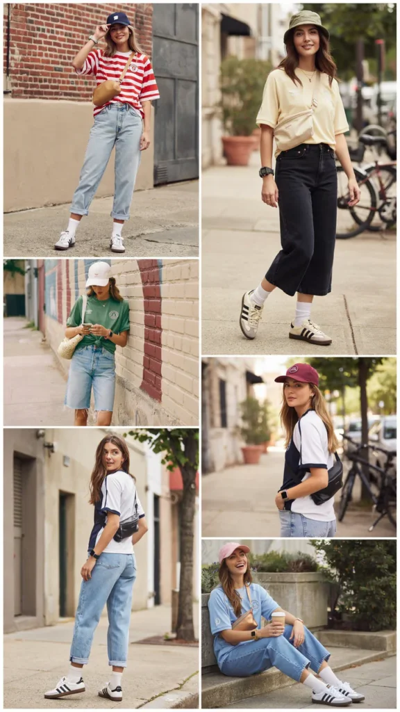 Soccer Jersey with Long Denim Shorts