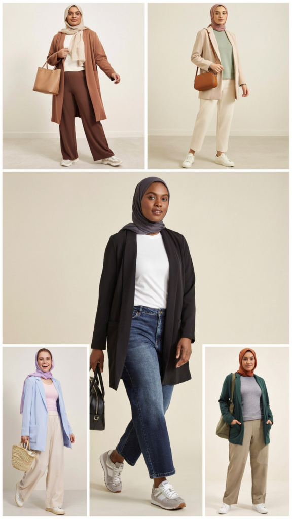 Plus-Size Friendly Longline Blazer Outfit