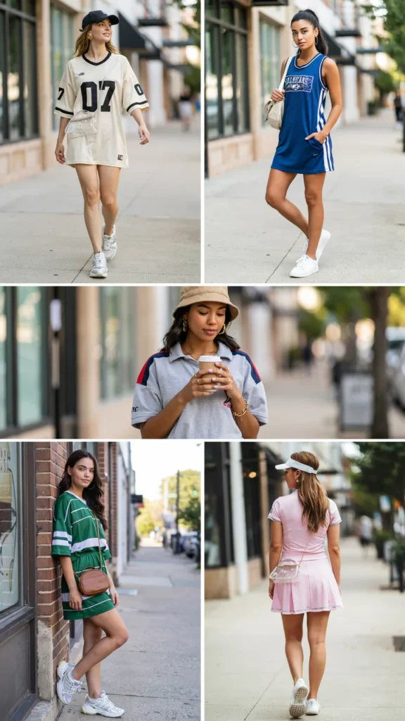 Jersey Dress with Sneakers