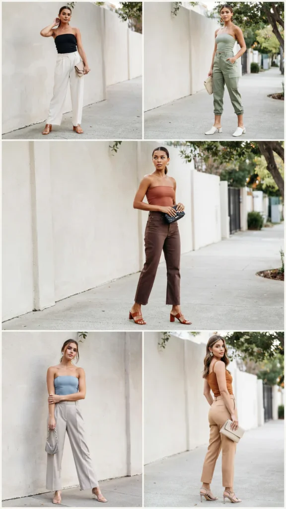 Tube Top with High-Waist Pants