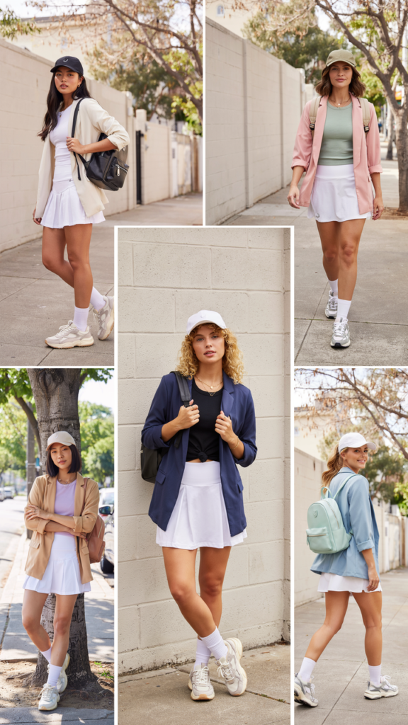 Oversized Blazer with Tennis Skirt