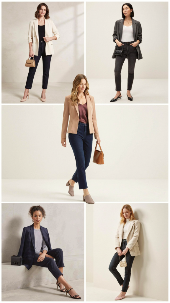 Blazer, Jeans, and Date-Night Heels