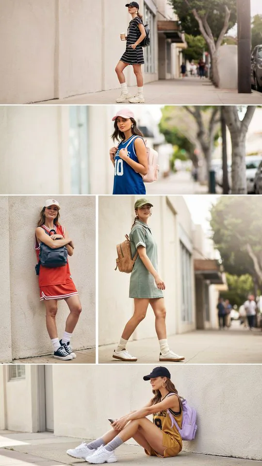 Jersey Dress with Sneakers