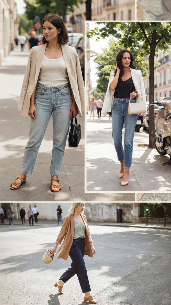 Blazer, Jeans, and Simple Camisole